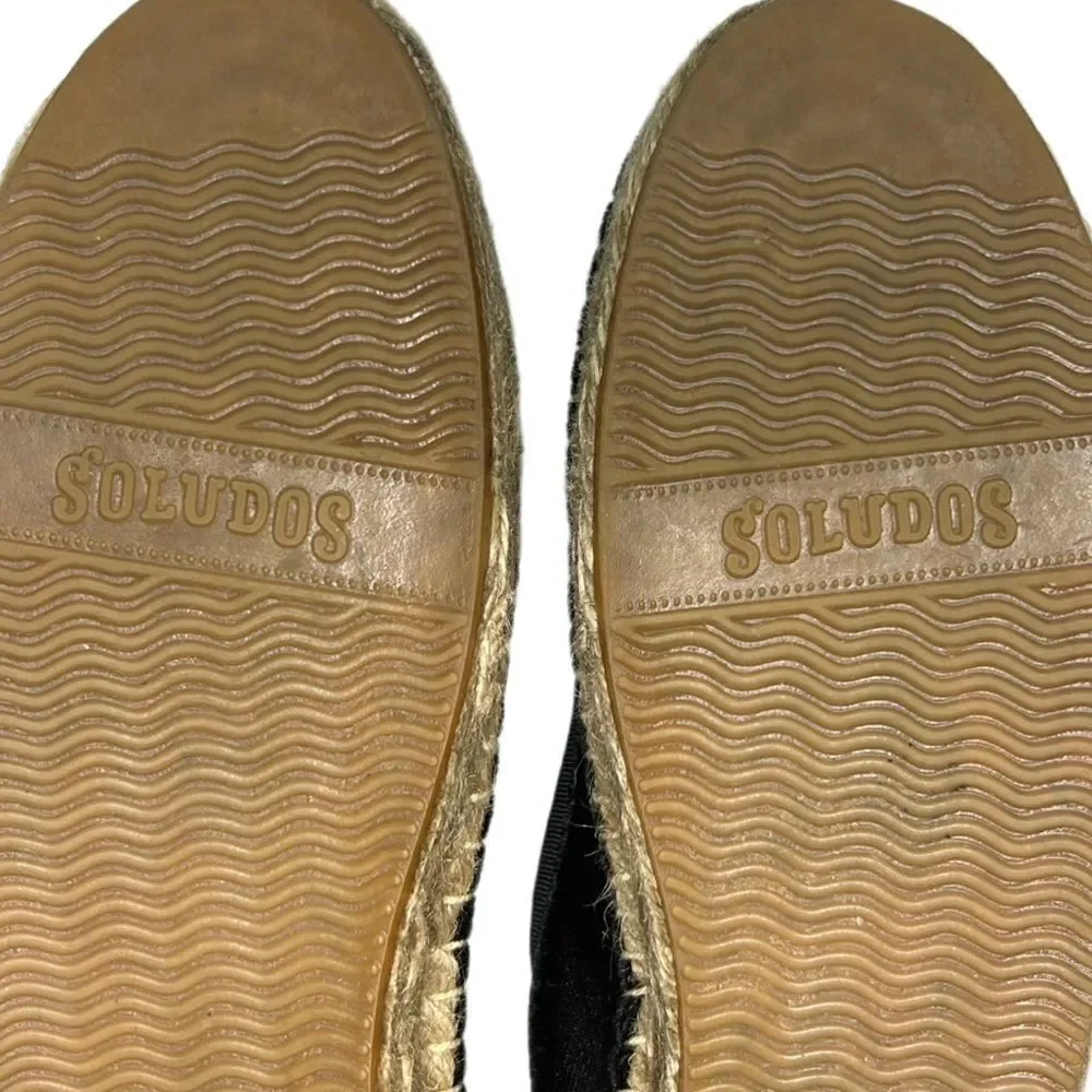 Soludos - Women’s Espadrilles, ‘The Smoking Slipper’ Velvet, Flat - Black Size 8 - Picture 15 of 16